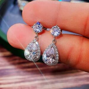 Luxury Water Drop Dangle Earrings Women